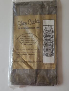 Vintage Closet Vinyl Hanging Closet Shoe Caddy Organizer Holds 12 Pairs